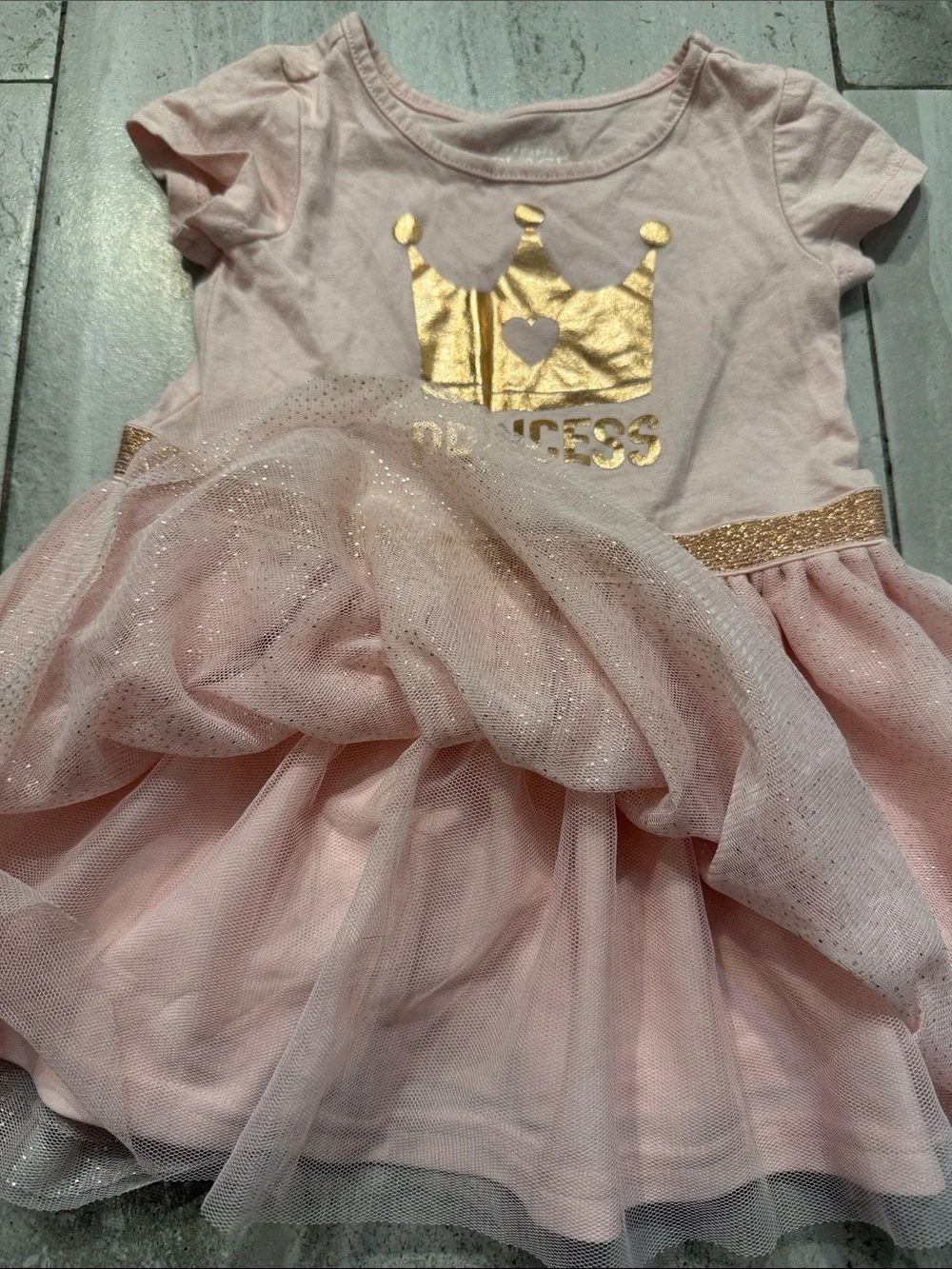 The Children's Place Pink Tulle Princess Dress with Gold Accent - Picture 4 of 9